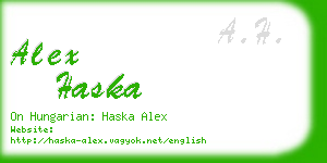 alex haska business card